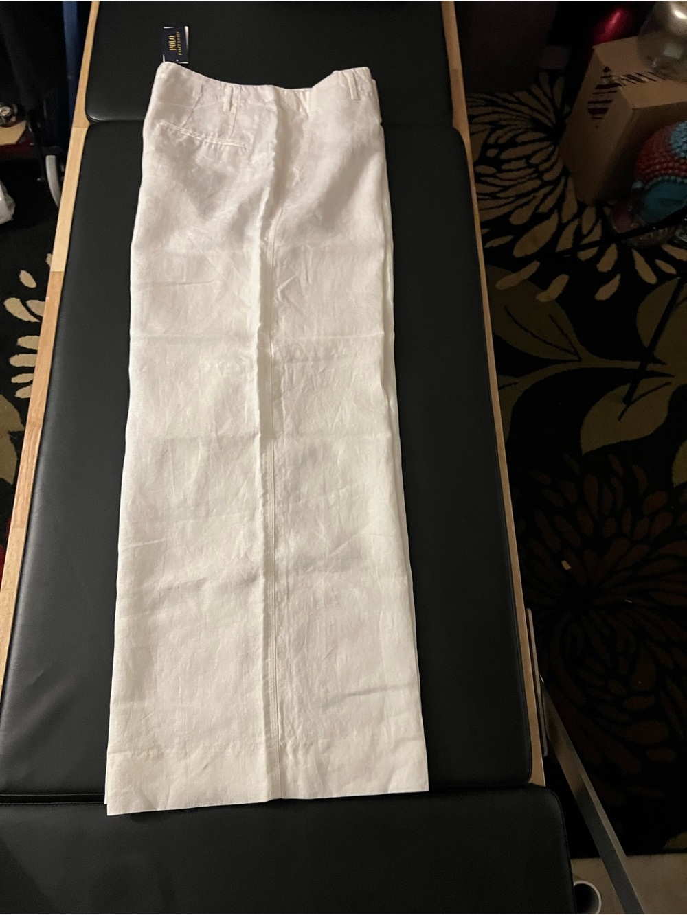 Polo Ralph Lauren White Linen-Blend Pants - Classic Wide Straight Leg